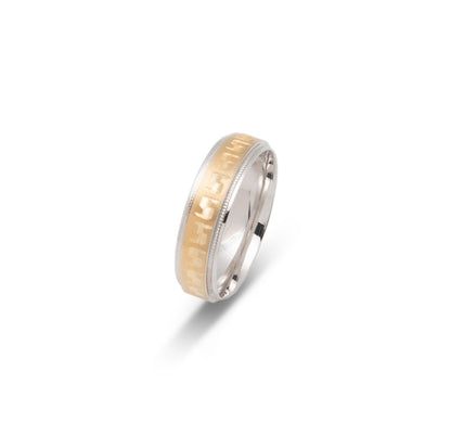 10K TWO TONE WEDDING BAND FANCY