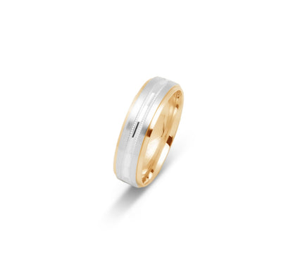 10K TWO TONE WEDDING BAND FANCY
