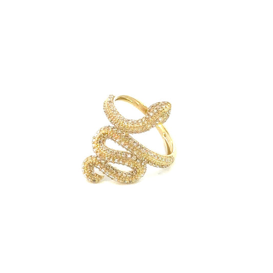 10KY CZ SNAKE RING