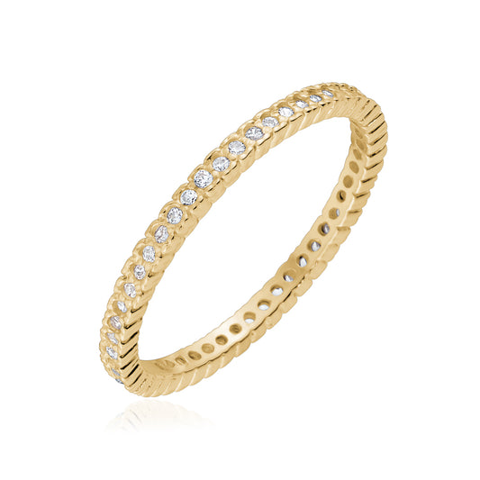 SILVER GOLD PLATED CZ ETERNITY RING