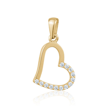 10KY CZ HEART CHARM Z-3134