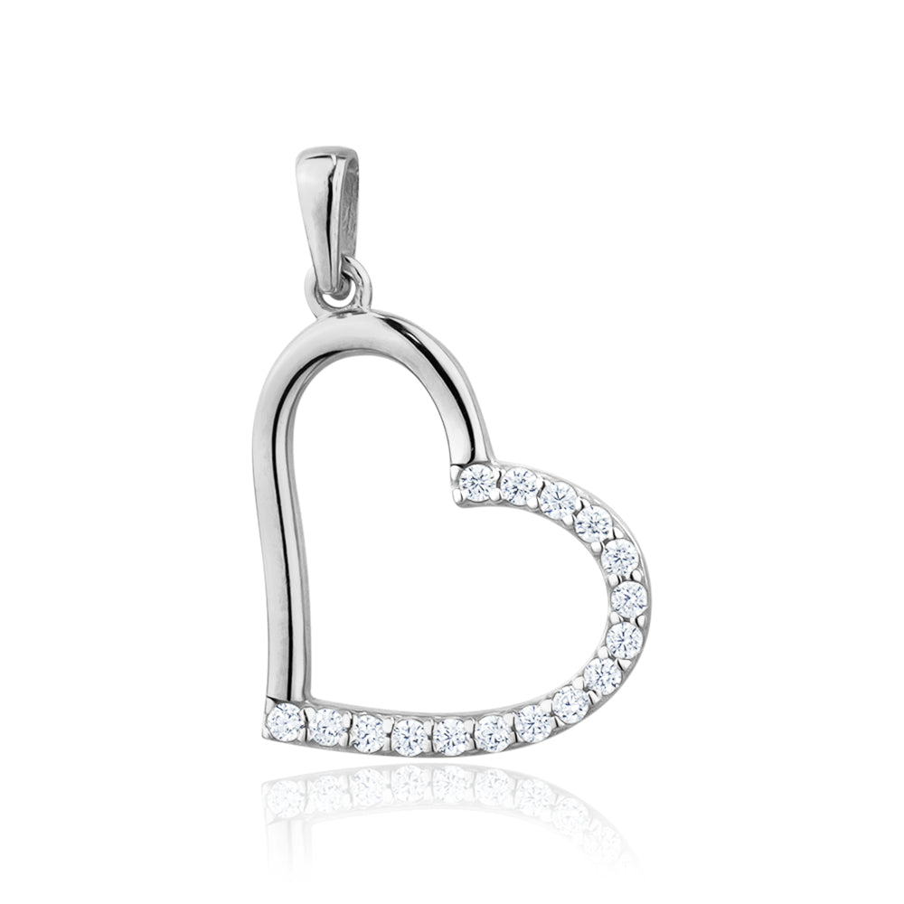 10KW SLANTED HEART CHARM