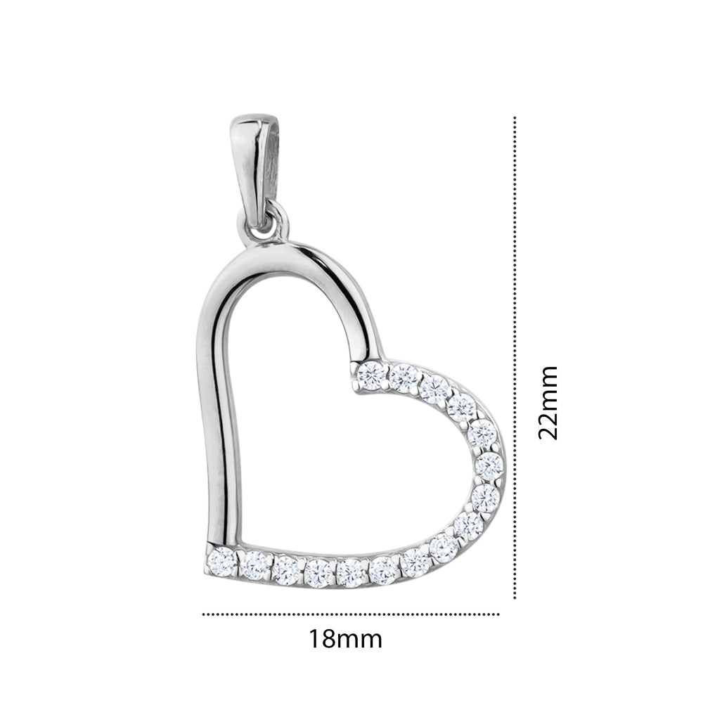 10KW SLANTED HEART CHARM