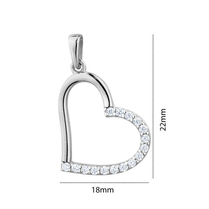 10KW SLANTED HEART CHARM