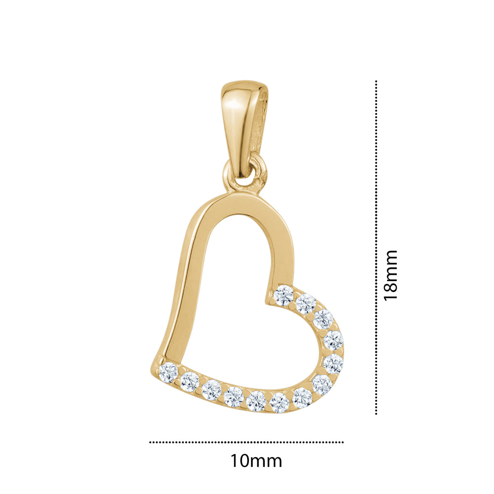 10KY CZ HEART CHARM Z-3134