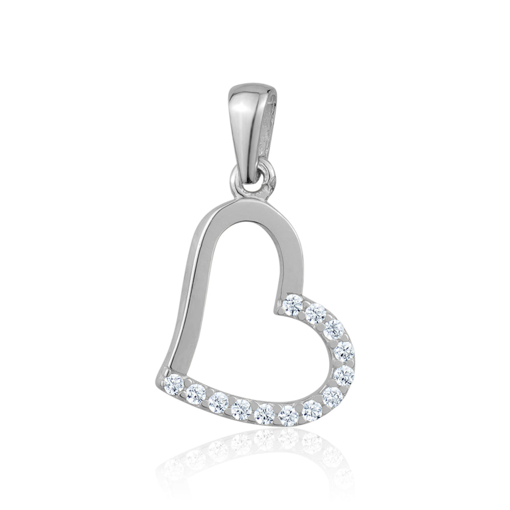 10KW CZ HEART CHARM Z-3133