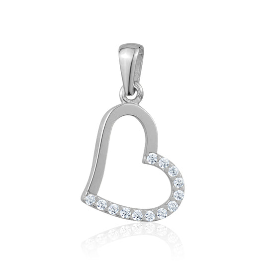 10KW CZ HEART CHARM Z-3133