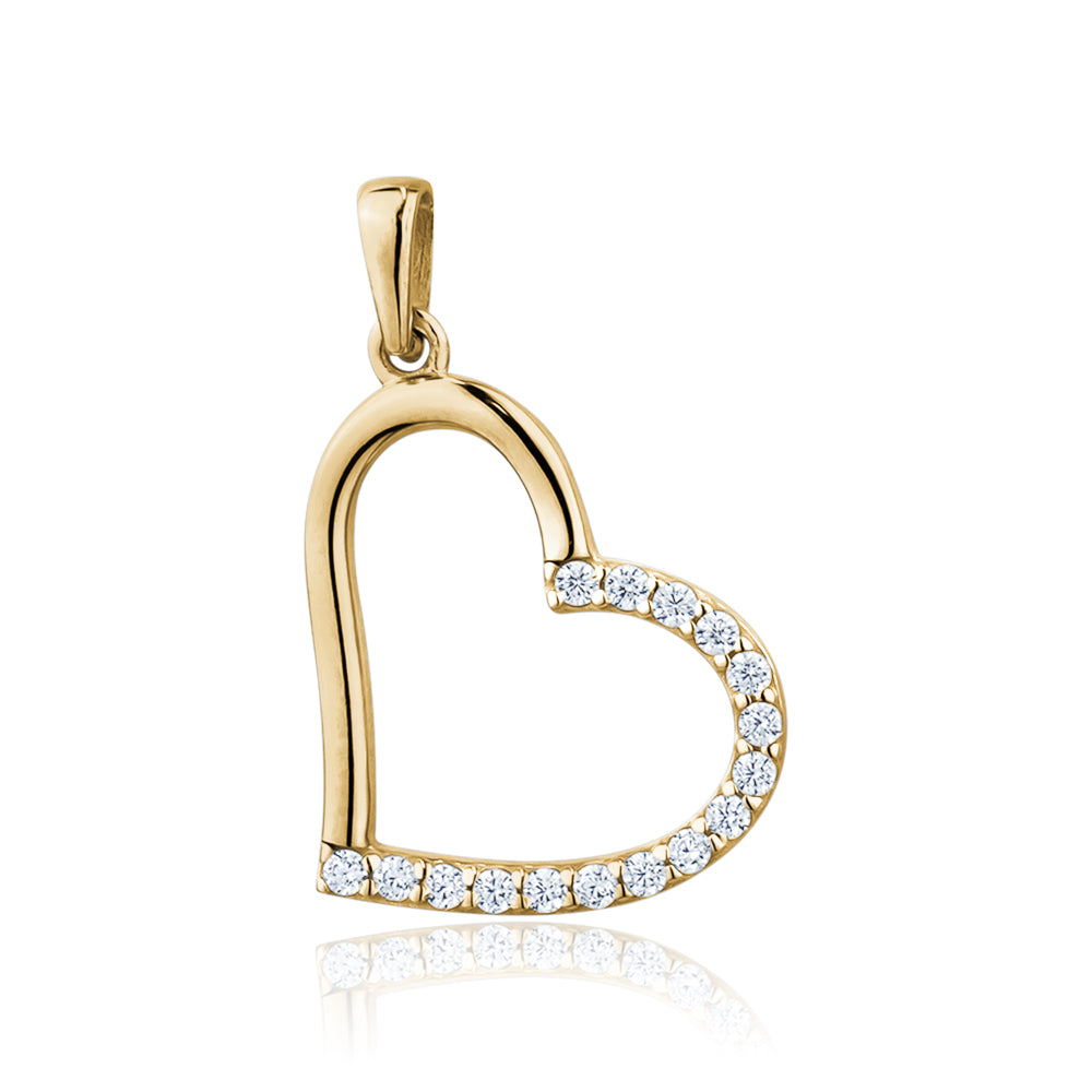 10KY SLANTED HEART CHARM