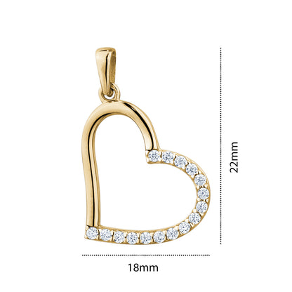 10KY SLANTED HEART CHARM
