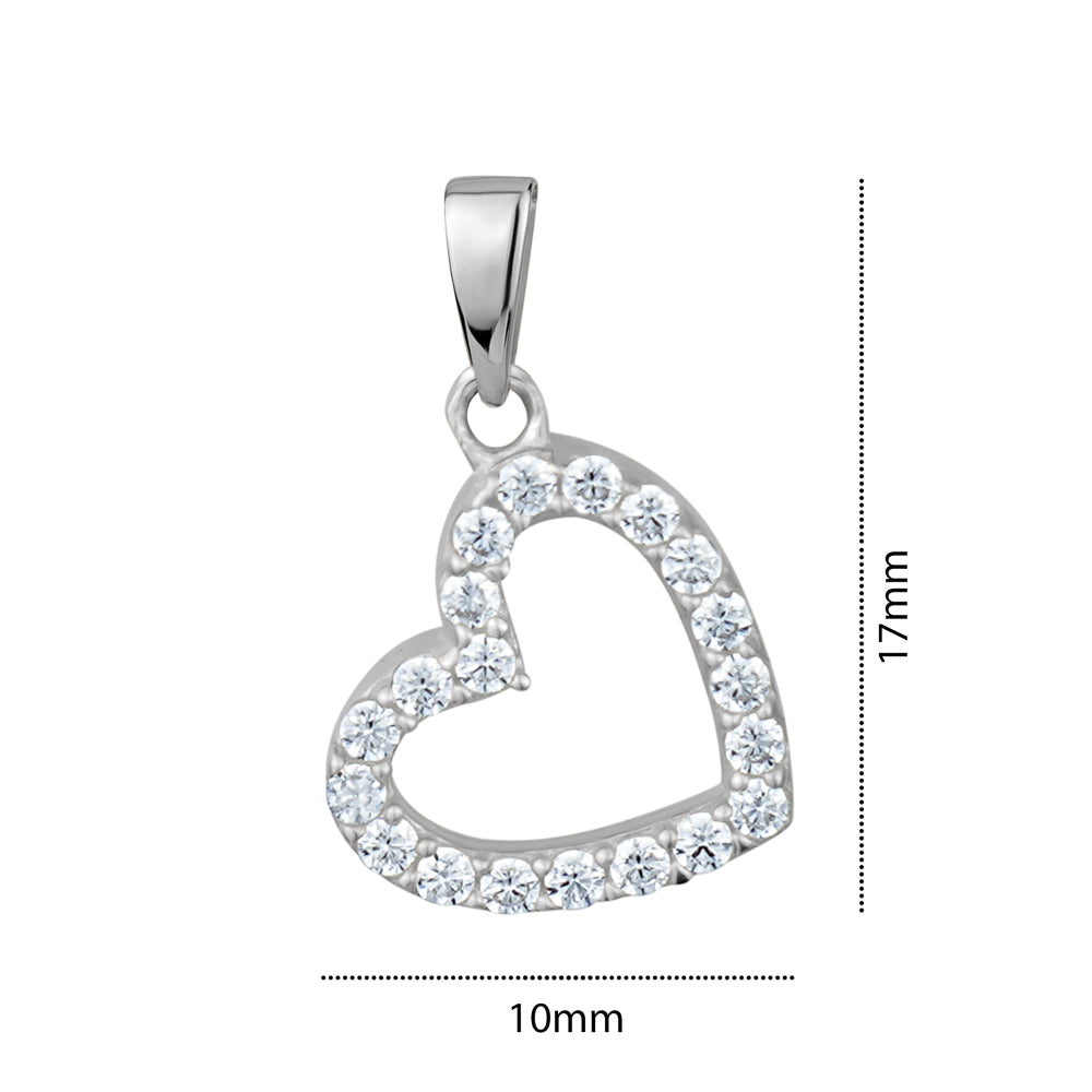 10KW  CZ HEART CHARM Z-3135