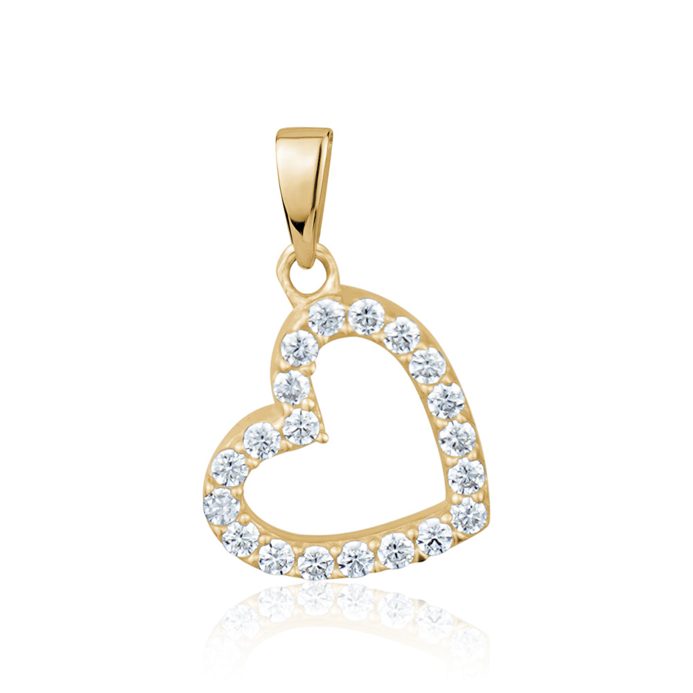 10KY  CZ HEART CHARM Z-3136