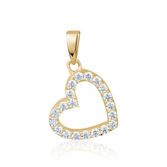10KY  CZ HEART CHARM Z-3136