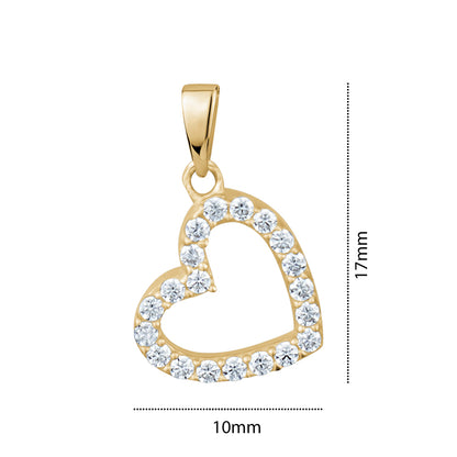 10KY  CZ HEART CHARM Z-3136