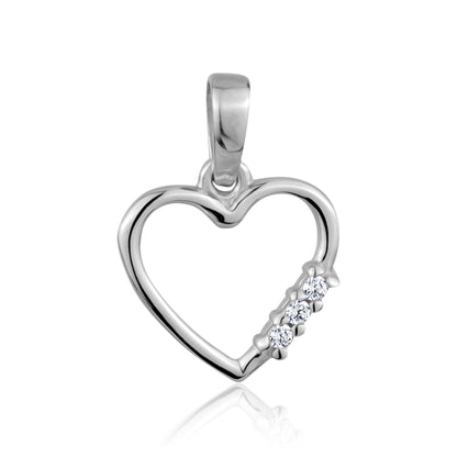 10KW CZ HEART CHARM Z-3139