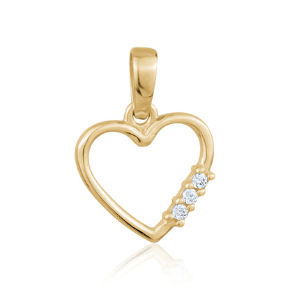 10KY CZ HEART CHARM Z-3140