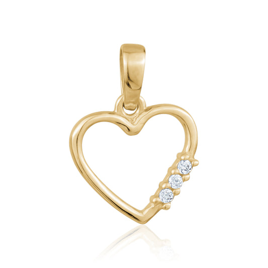 10KY CZ HEART CHARM Z-3140