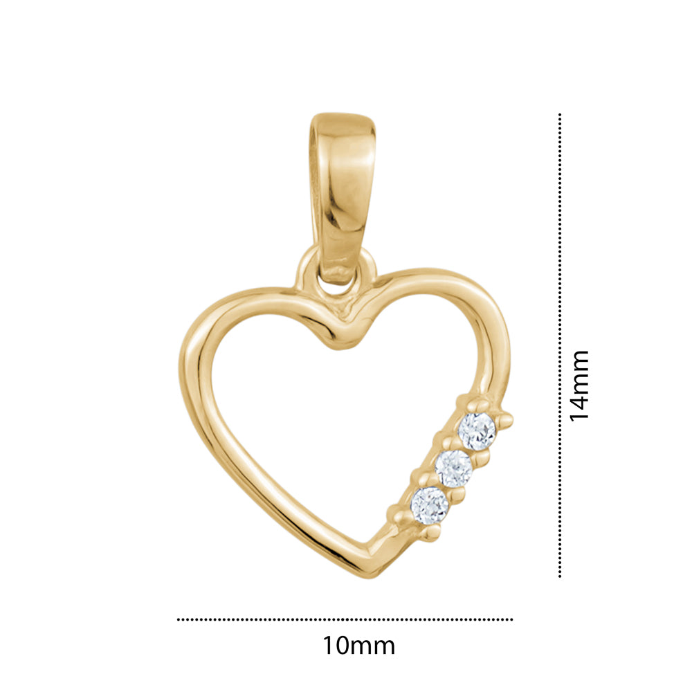 10KY CZ HEART CHARM Z-3140