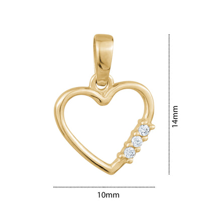 10KY CZ HEART CHARM Z-3140