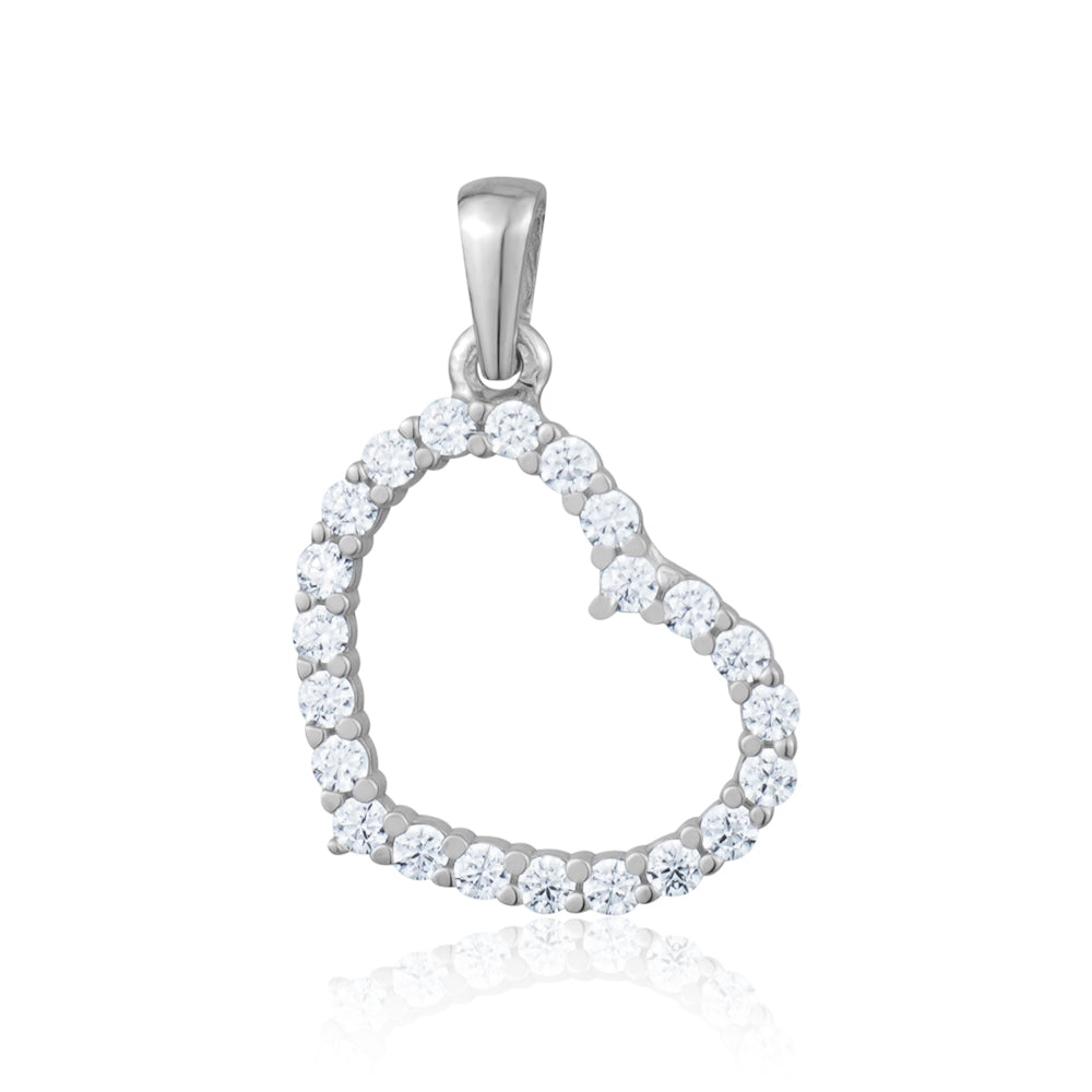 10KW CZ HEART CHARM Z-3143