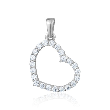 10KW CZ HEART CHARM Z-3143