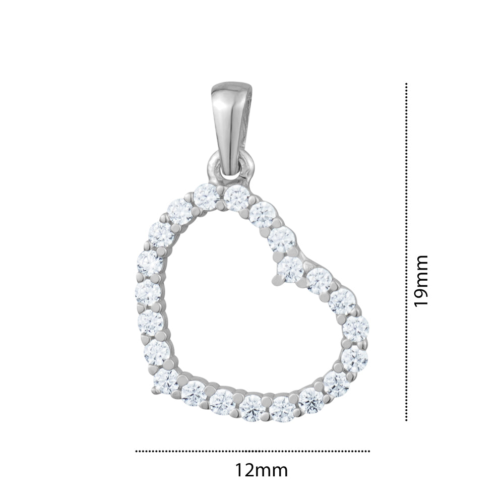 10KW CZ HEART CHARM Z-3143