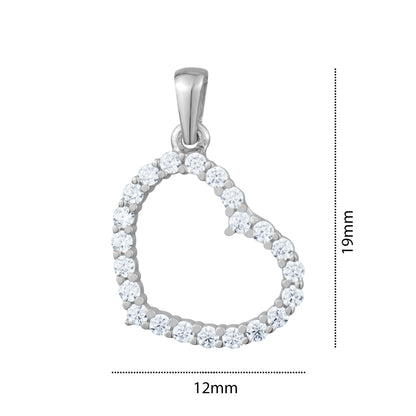 10KW CZ HEART CHARM Z-3143