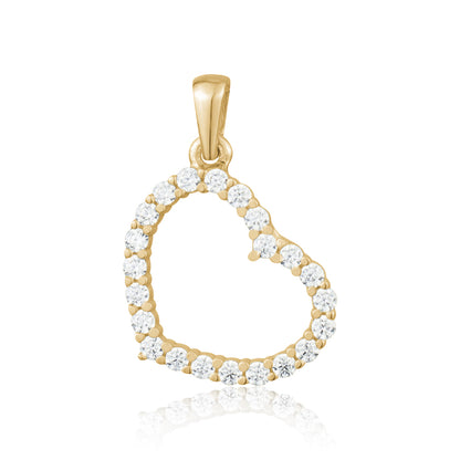 10KY CZ HEART CHARM Z-3143Y