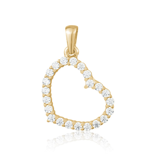 10KY CZ HEART CHARM Z-3143Y