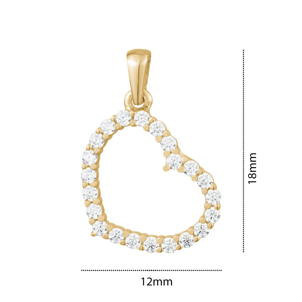 10KY CZ HEART CHARM Z-3143Y