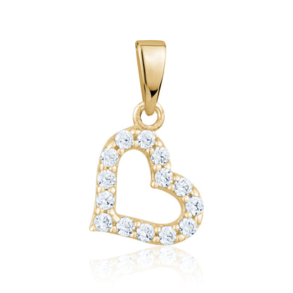 10KY TINY CZ HEART CHARM Z-3144