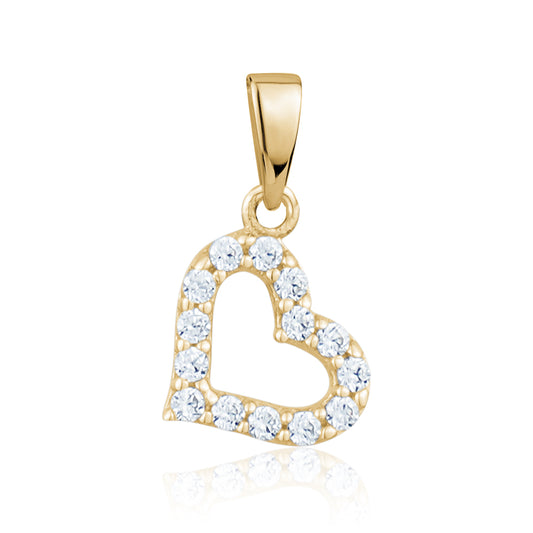 10KY TINY CZ HEART CHARM Z-3144