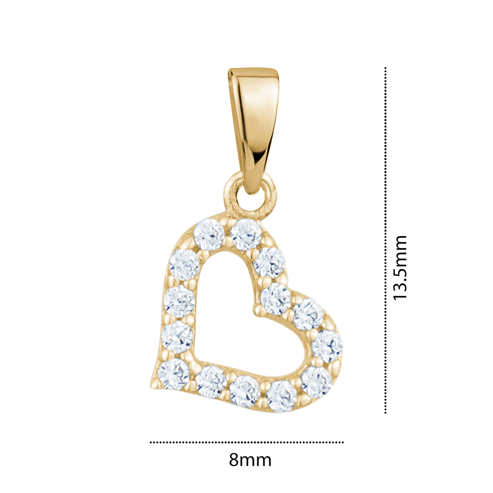 10KY TINY CZ HEART CHARM Z-3144