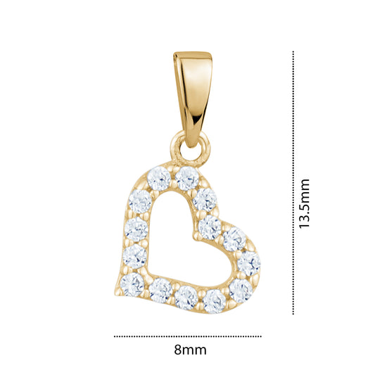 10KY TINY CZ HEART CHARM Z-3144