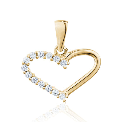 10KY SMALL CZ HEART CHARM