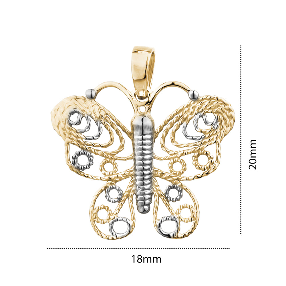 10K TT BUTTERFLY CHARM MEDIUM