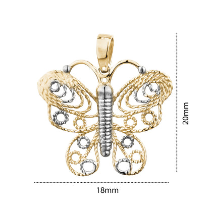 10K TT BUTTERFLY CHARM MEDIUM