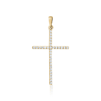 10KY CZ CROSS CHARM