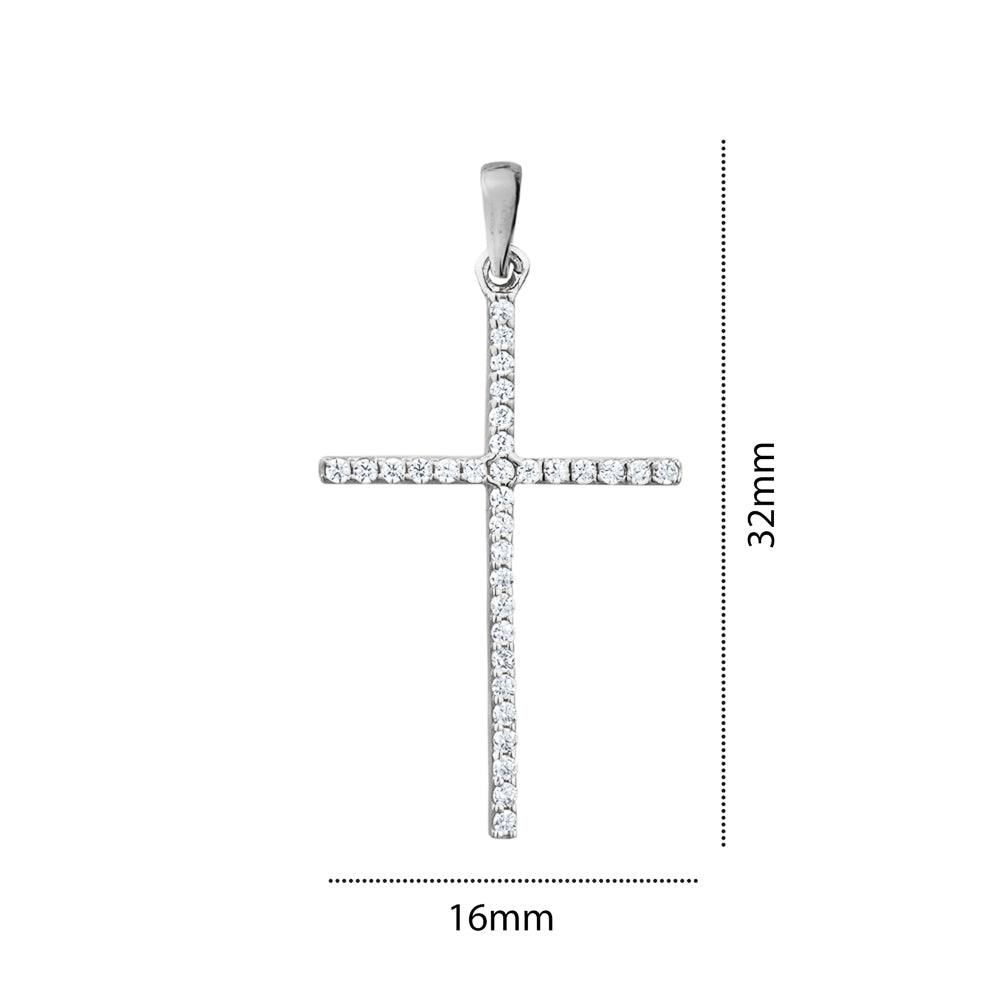 10KW CZ CROSS CHARM