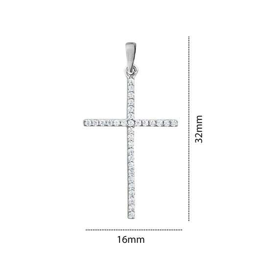 10KW CZ CROSS CHARM