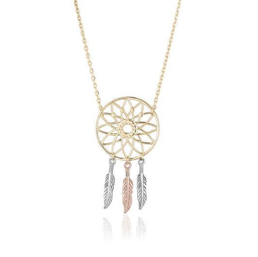 10k Tri Colour Dream Catcher Necklaces