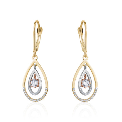 10K TRI DROP EARRING