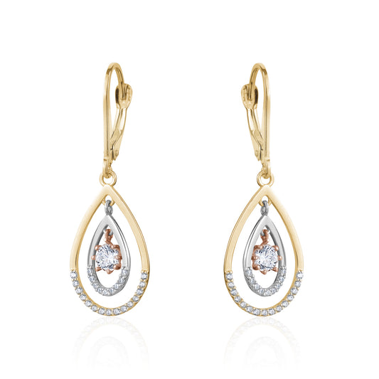 10K TRI DROP EARRING