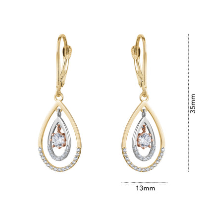 10K TRI DROP EARRING