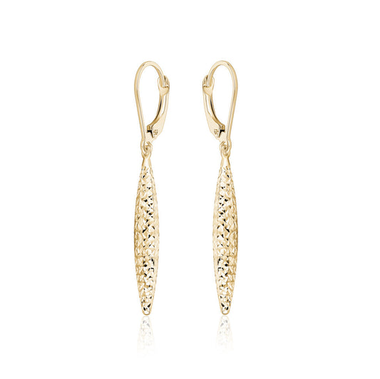 10k Yellow Gold DC Drop Earrings on Euro Hook