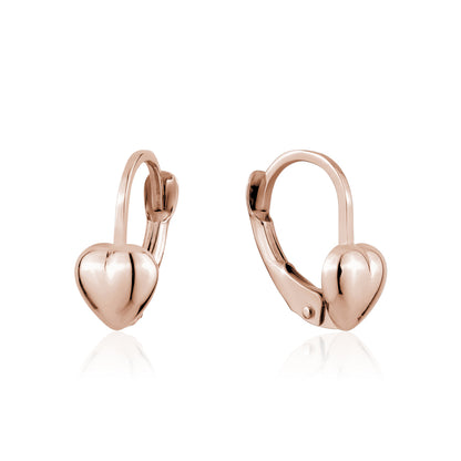 10K ROSE HEART EARRING