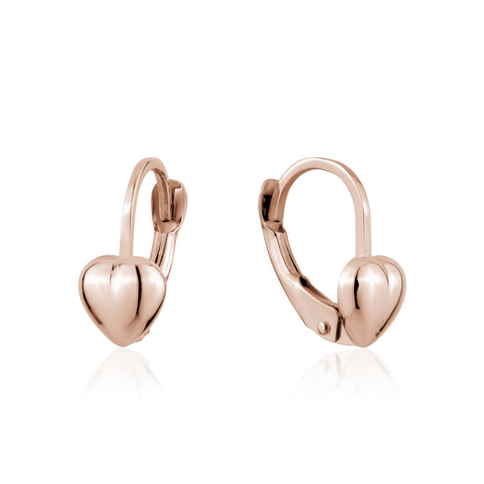 10K ROSE HEART EARRING