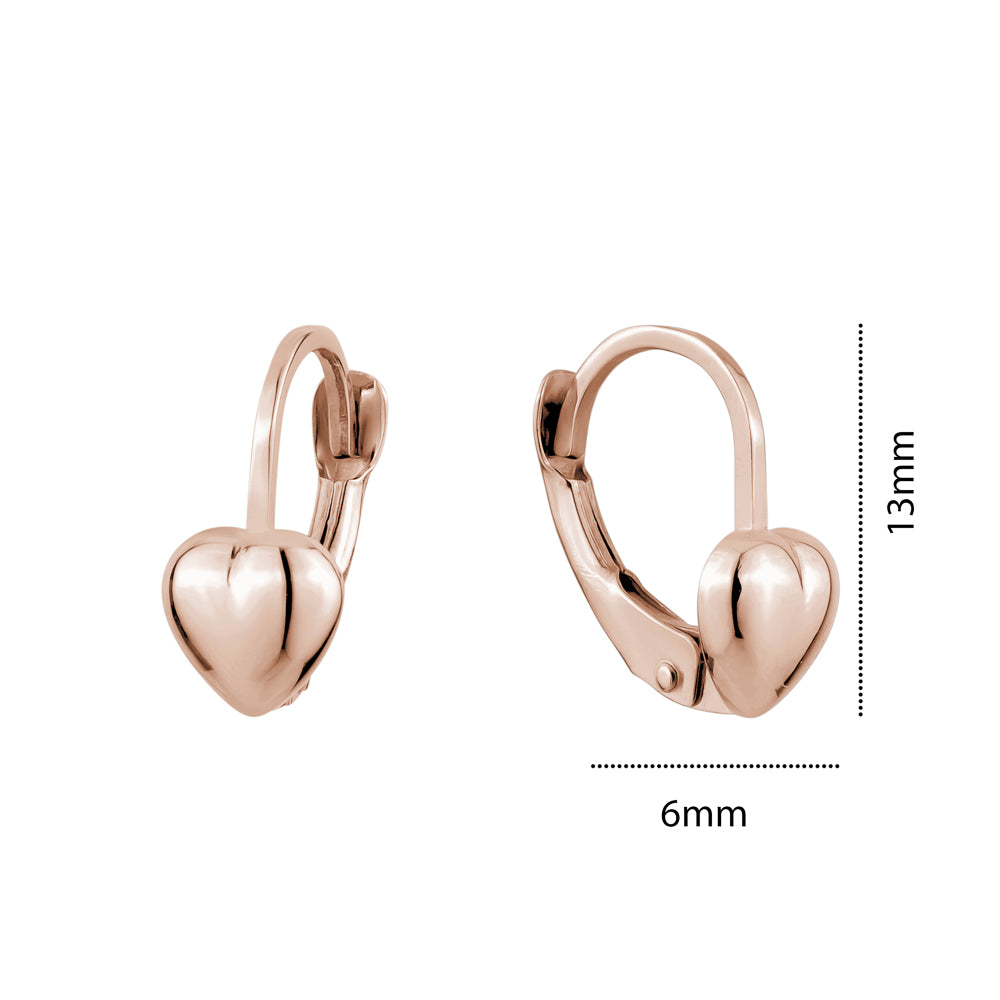 10K ROSE HEART EARRING