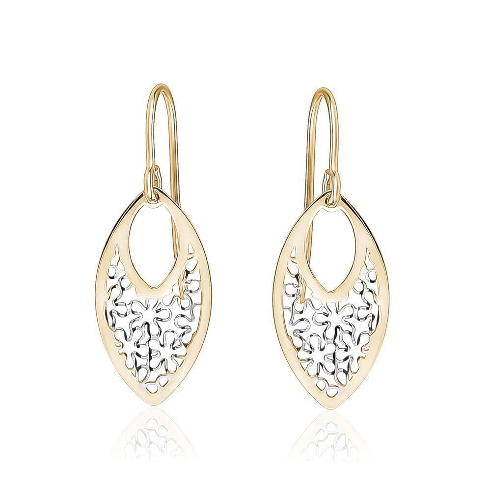 10k Two Tone Small Filigrea Drop Earrings20