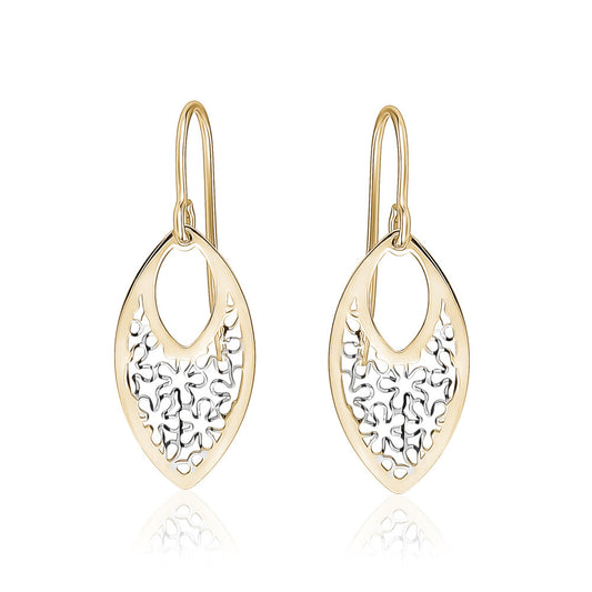 10k Two Tone Small Filigrea Drop Earrings20