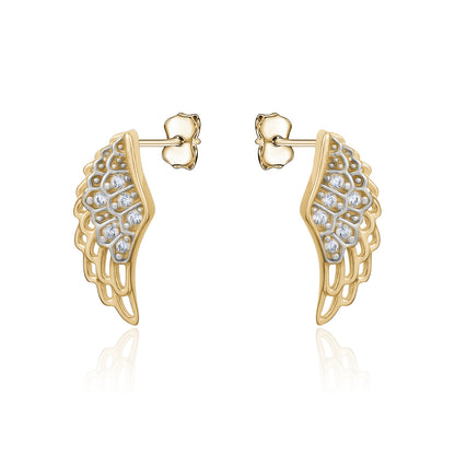10KY CZ ANGEL WING STUDS